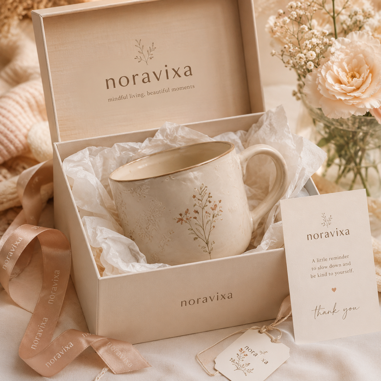 Noravixa®| Minimal Botanical Ceramic Cup❤️