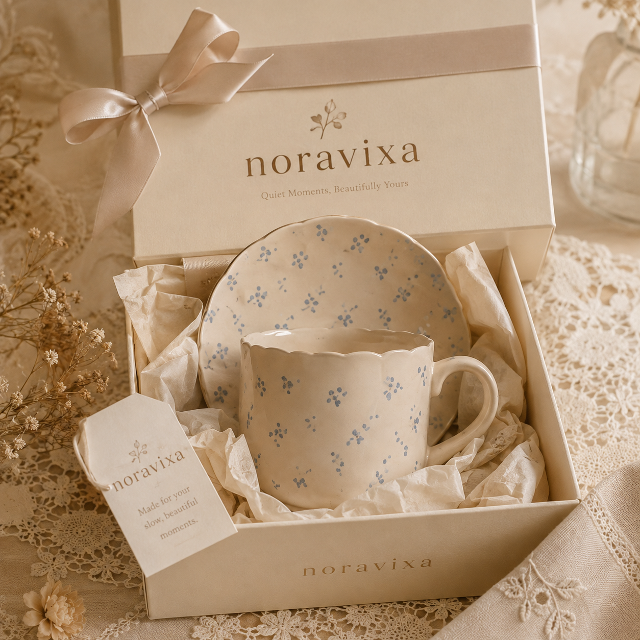 Noravixa®| Daisy Sprig Mug with Saucer ❤️