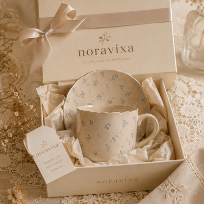 Noravixa®| Daisy Sprig Mug with Saucer ❤️