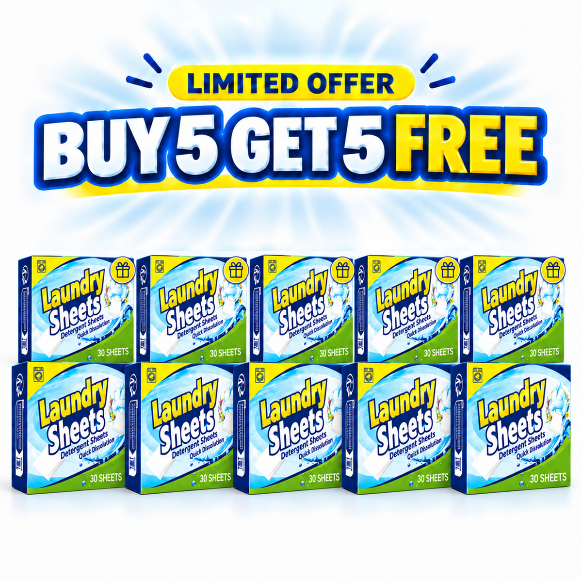 ✨One Sheet, One Fresh Clean✨ – 🥼Concentrated Laundry Detergent Sheets for Tough Stains, Everyday Laundry & Effortless Washing