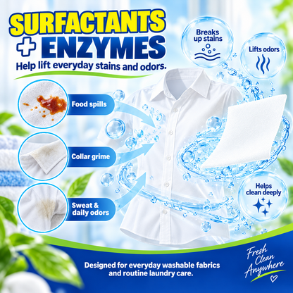 ✨One Sheet, One Fresh Clean✨ – 🥼Concentrated Laundry Detergent Sheets for Tough Stains, Everyday Laundry & Effortless Washing
