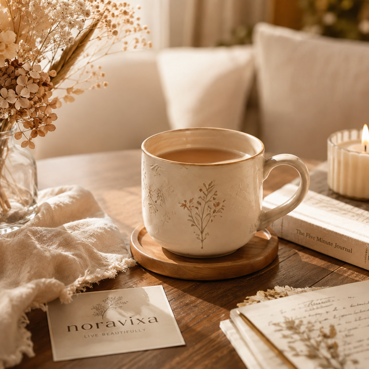 Noravixa®| Minimal Botanical Ceramic Cup❤️