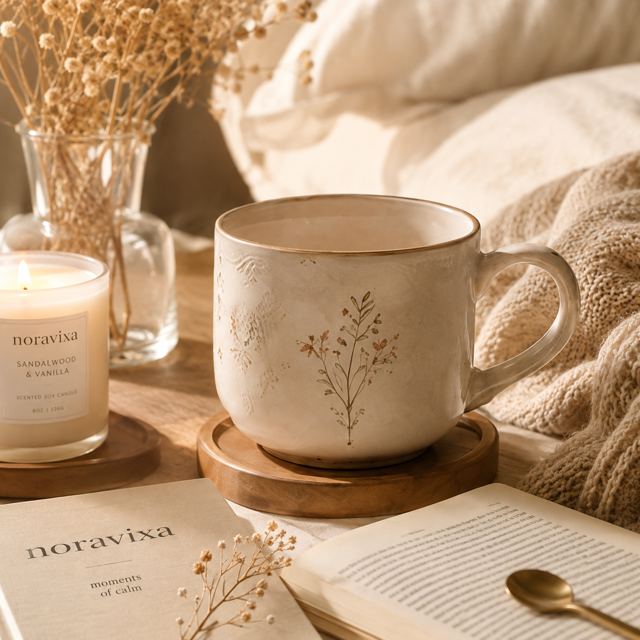 Noravixa®| Minimal Botanical Ceramic Cup❤️