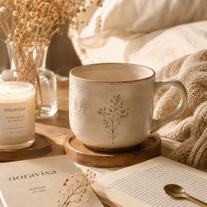 Noravixa®| Minimal Botanical Ceramic Cup❤️