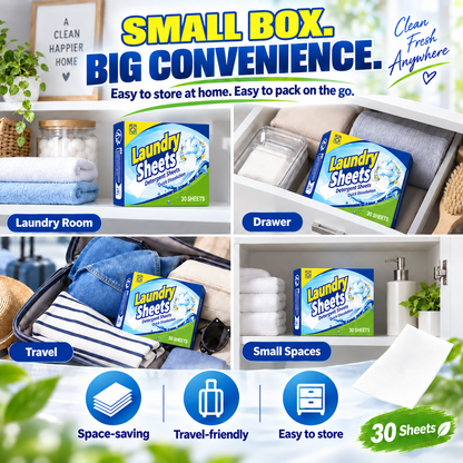 ✨One Sheet, One Fresh Clean✨ – 🥼Concentrated Laundry Detergent Sheets for Tough Stains, Everyday Laundry & Effortless Washing