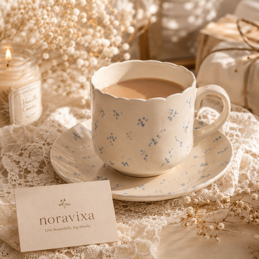 Noravixa®| Daisy Sprig Mug with Saucer ❤️