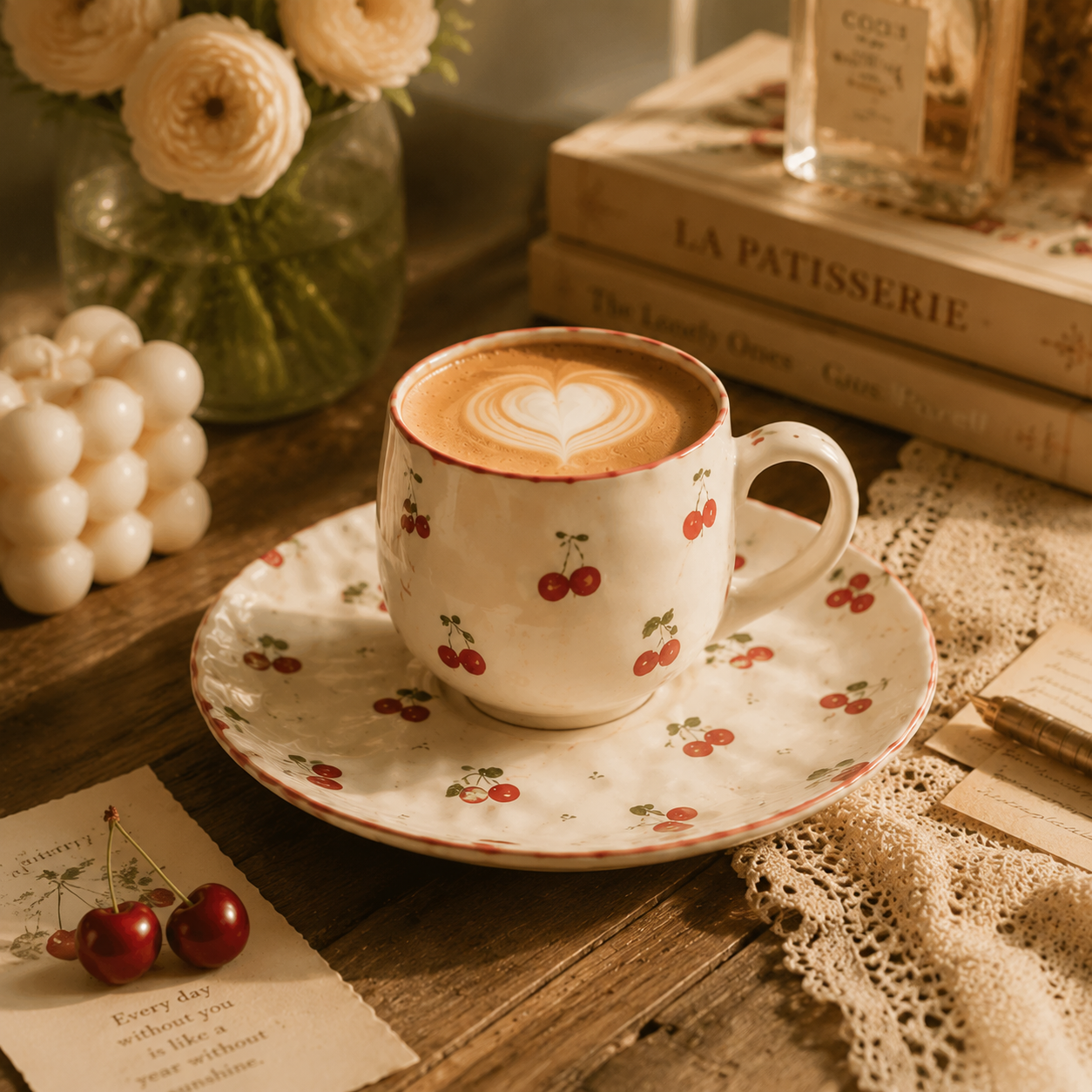 Noravixa®| Cherry Blossom Ceramic Tea Cup Set❤️